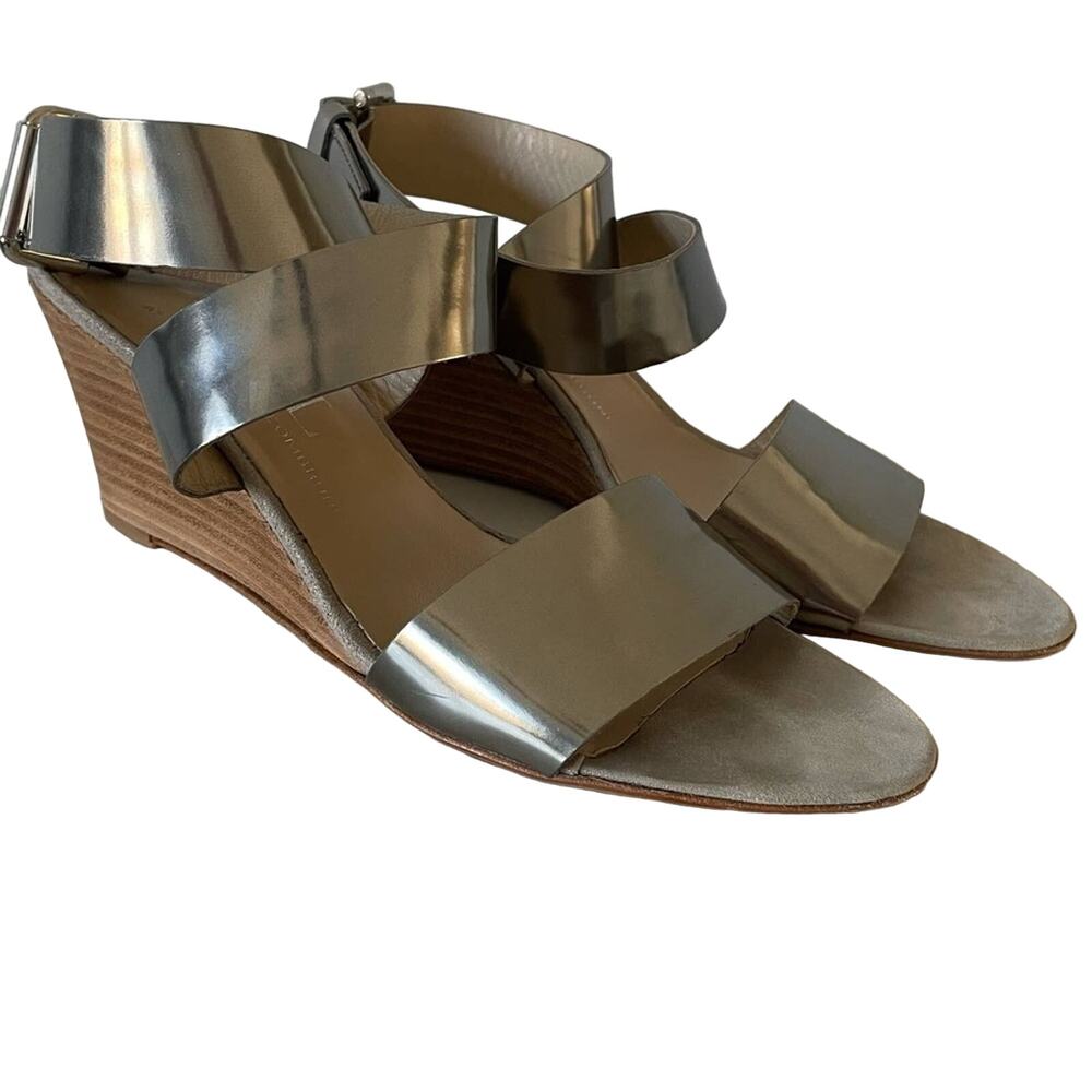 AGL Metallic Silver Wedge Sandals 40.5